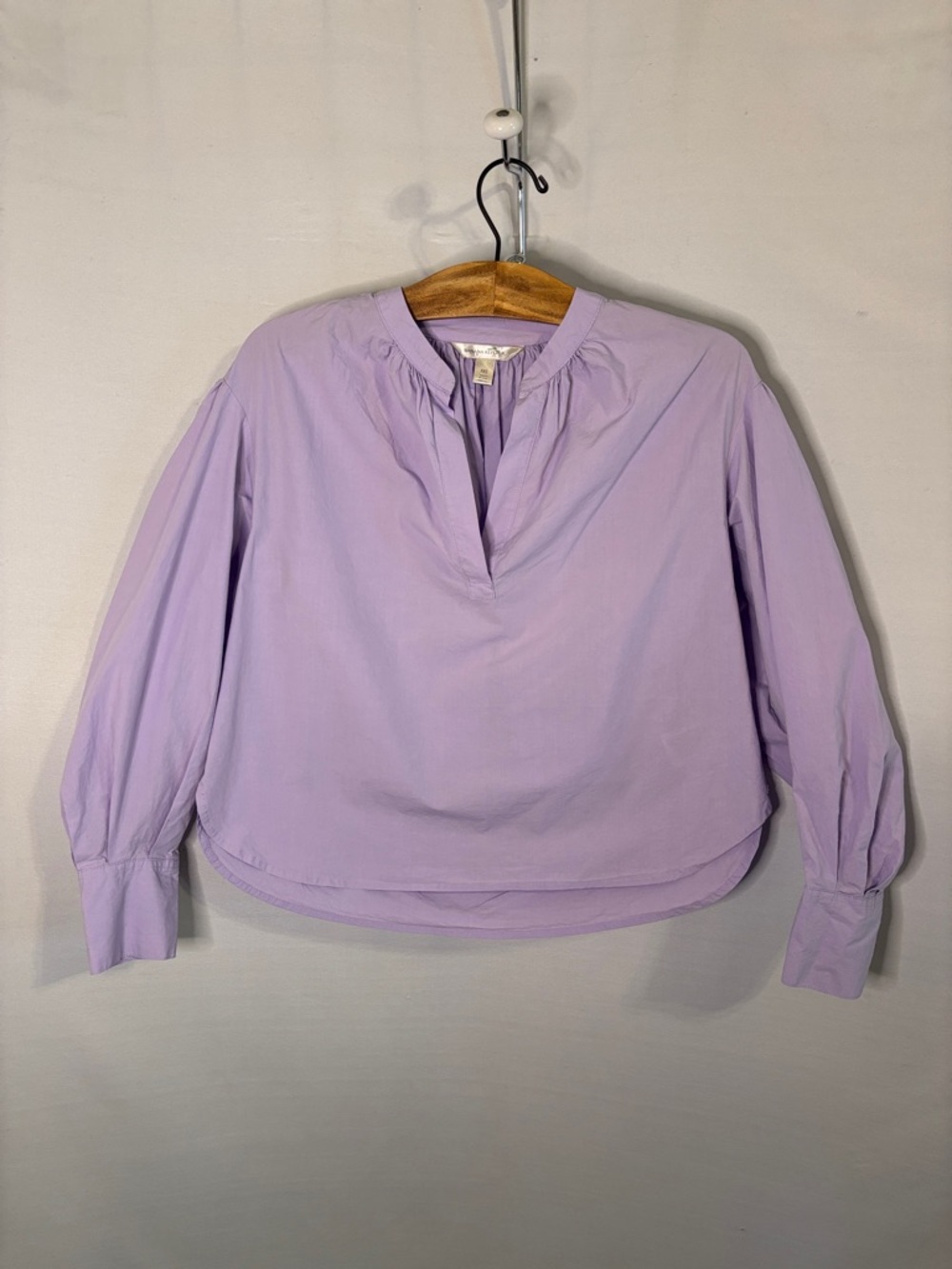 Banana Republic Purple Blouse XXS Cotton Balloon Sleeve
